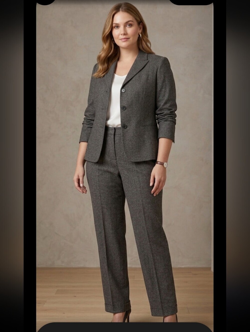 Suit Studio Charcoal with Gold Blazer/Pants suit